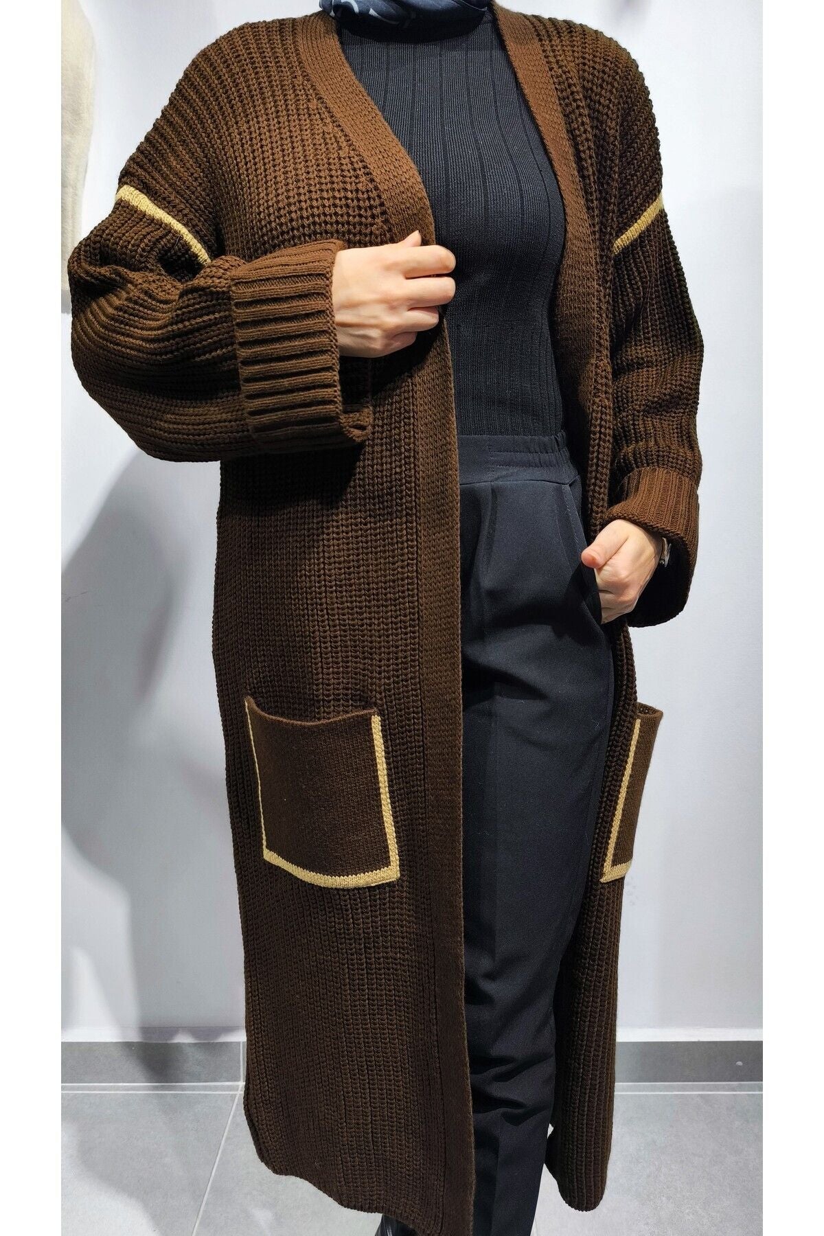 Kışlık Kadın Oversize Triko Hırka - Şık ve Konforlu Tasarım